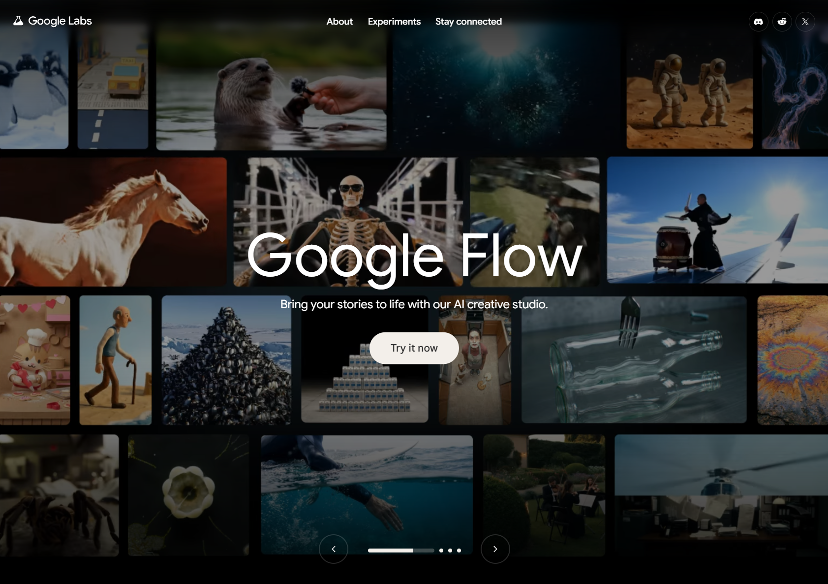 Botón Try it now de Google Flow