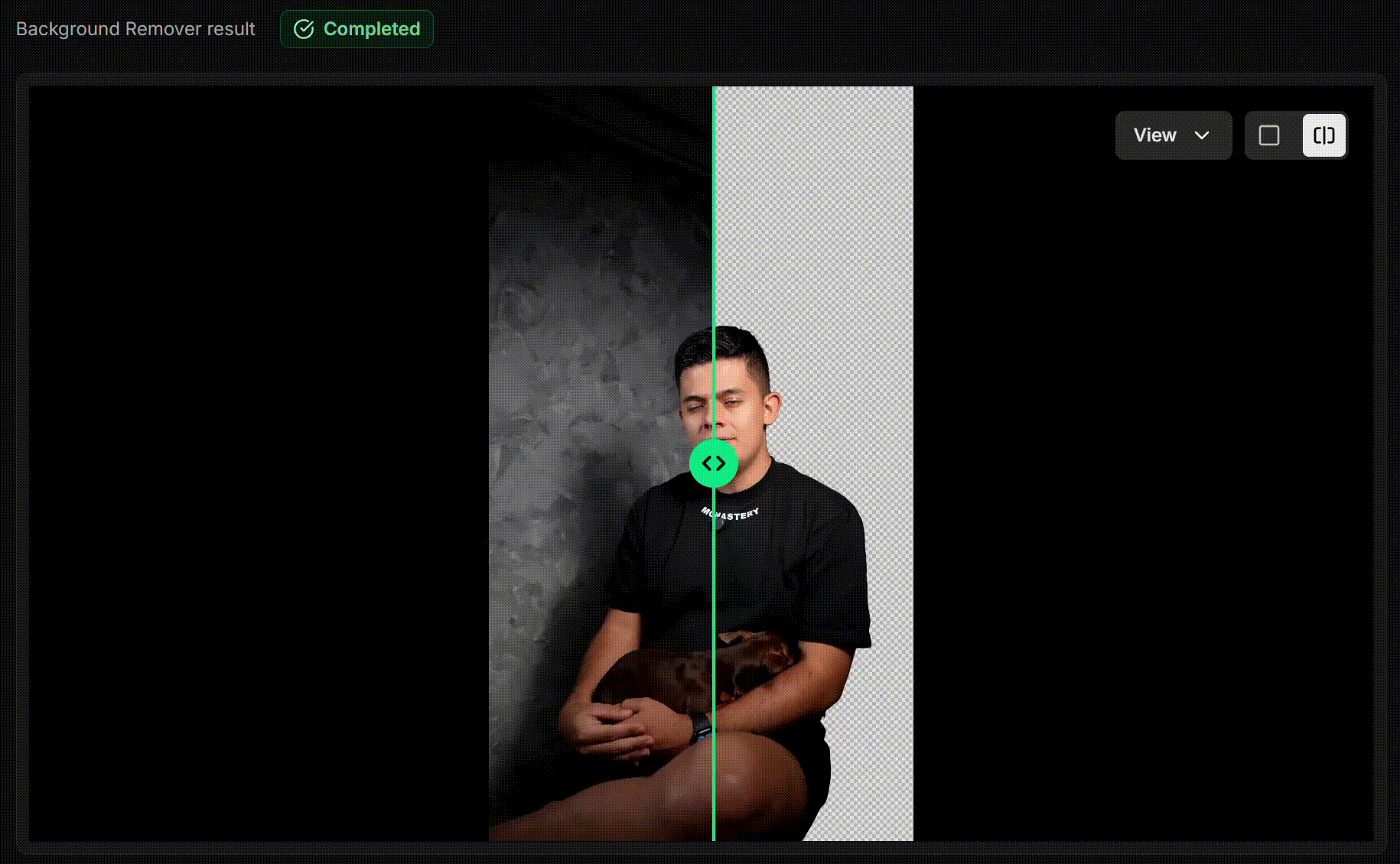 Resultado: personaje sin fondo después de Beeble